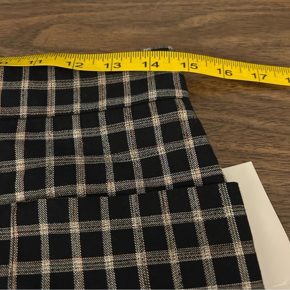 💕 NWT Zara Black and Tan Checkered Pants S - Picture 7 of 11